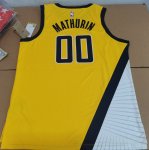 Maillot de Basket #00 Mathurin Pacers 22-23 Jaune Imprimé